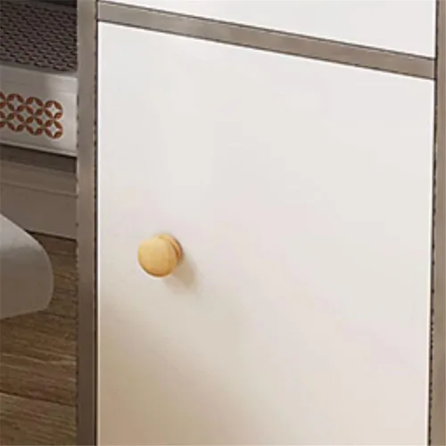 Vista 4 de Mesa rectangular de almacenamiento para niños con cajón, estantería moderna, estantes para mesa de trabajo, mesa de PC, escritorio de esquina