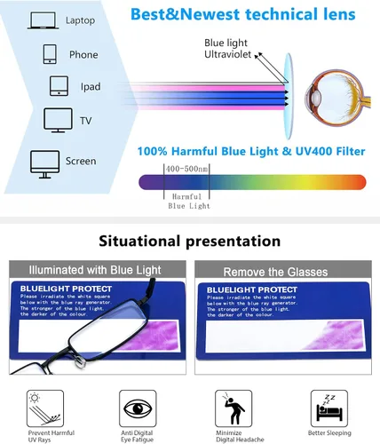 Vista 3 de REAVEE Paquete de 5 lentes de lectura portátiles delgados para hombres y mujeres, bloqueo de luz azul para computadora con bolsillo pequeño, estuche