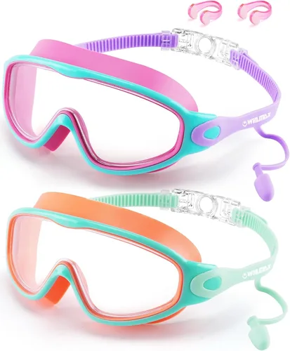 Vista 13 de WIN.MAX Paquete de 2 gafas de natación antiniebla, anti rayos UV, visión transparente para hombres, mujeres, niños y niñas, gafas de natación