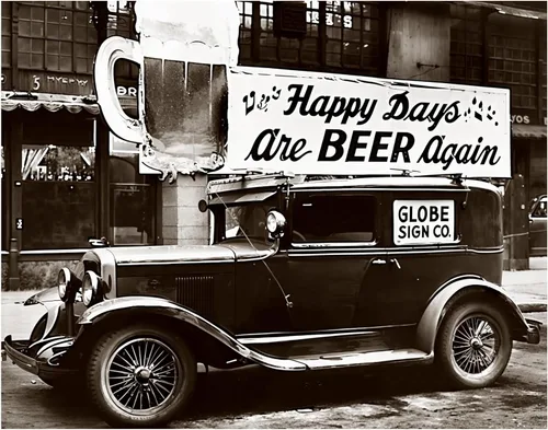 Vista 8 de Happy Days are Beer Again: 11x14 Framed Poster - Vintage 1920s Retro Photos for Speakeasy & Bootleggers - Prohibition Era Bar Black & White Photo