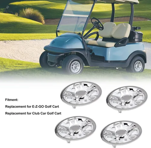 Vista 2 de Cubiertas de rueda SS para la mayoría de carritos de 8 pulgadas (juego de 4) cubiertas de rueda cromadas cubiertas de llanta para carro E Z