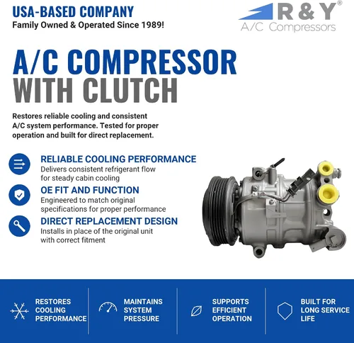 Vista 2 de Compresor de CA RYC y embrague de A/C FG570