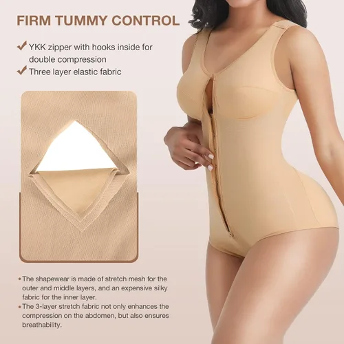 Vista 2 de Shapewear Bodysuit for Women Tummy Control Plus Size Full Body Shaper