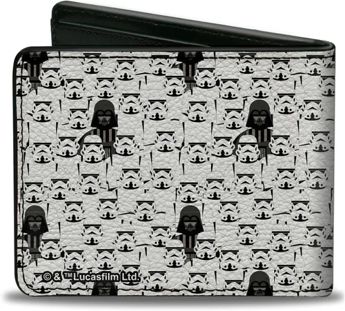 Vista 2 de Buckle-Down Billetera plegable PU Star Wars Darth Vader y Stormtroopers apilados, Star Wars Darth Vader, Billetera plegable