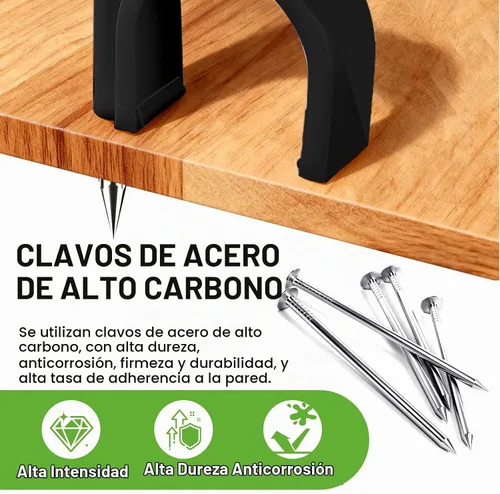 Vista 4 de mxuteuk 200 piezas de clips para cables con clavos de acero, clips para cables redondos negros de 4/6/8/10 mm, clips de pared para cables, clips