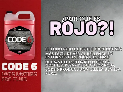 Vista 6 de Master FX Code 6 Fog Juice - Líquido a base de agua extremadamente duradero, de alto rendimiento, inodoro para máquinas de niebla de 400 a 1500 W