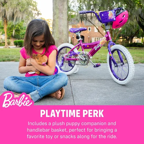 Vista 5 de Dynacraft Barbie 12, 16, 18-inch Girls' Bike for Kids Ages 3-9 Years - Fun and Stylish Design, Sturdy and Durable, Perfect for Kids Learning to