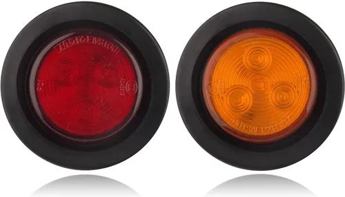 Vista 2 de 10 piezas de luces LED de 2 pulgadas redondas, luces de marcador lateral y de despegue de remolque redondas de 2 pulgadas, 4 luces LED selladas