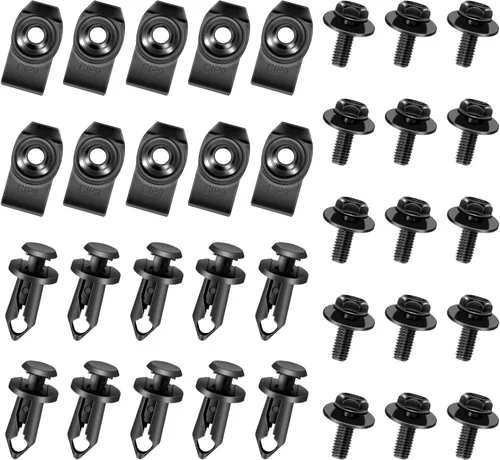 Vista 12 de DNA Motoring 200 piezas Clips de Retención de Empuje para Automóvil Clips de Parachoques, Tamaños Universales Clips de Panel de Empuje de Plástico