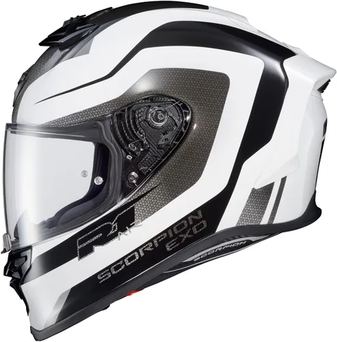 Vista 14 de ScorpionEXO R1 Air Casco de Motocicleta de Cara Completa con Escudo Pinlock y Bolsillos para Altavoces Listos para Bluetooth DOT ECE Sólido