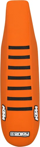 Vista 3 de Enjoy Mfg Funda de asiento, compatible con KTM SX SXF 2007-2010, todas las costillas naranjas/negras #73 Todas las costillas naranjas y negras