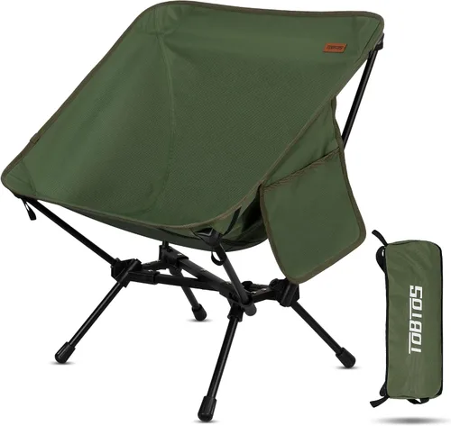 Vista 10 de TOBTOS Silla de camping portátil de respaldo alto, soporta 440 libras, silla plegable ultraligera con soporte para la cabeza, silla de mochilero