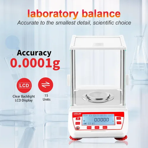 Vista 3 de Balanza analítica 4.23 oz x 0.1mg GN mg Unidad de precisión de laboratorio Escala de laboratorio 0.00 oz Escala analítica digital Interfaz RS232