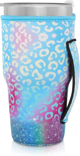 Vista 55 de Fundas Aislantes de Neopreno Portavasos con Asa para Vasos Tumbler de 20oz, Funda Reutilizable para Café Helado Para Tazas de Café de 30oz - 32oz