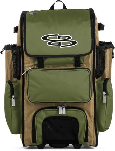 Vista 53 de Boombah Rolling Superpack - Bolsa para equipo de béisbol/sóftbol, varios colores, mango telescópico y capacidad para 4 murciélagos, versión