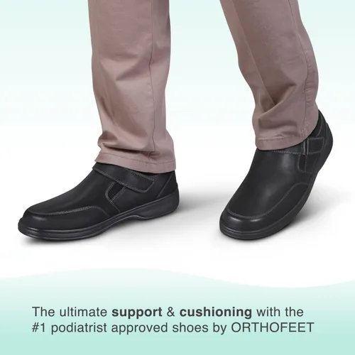 Vista 2 de Orthofeet Zapatos casuales ortopédicos de cuero del zodiaco para hombre