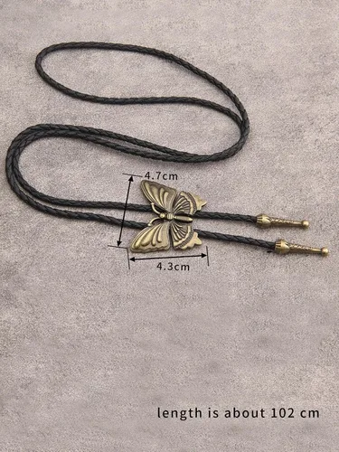 Vista 389 de Jeilwiy Corbata de bolo para hombre, corbata de vaquero occidental, collar de corbata de bolo dorado, corbata de cuero, corbata de Halloween
