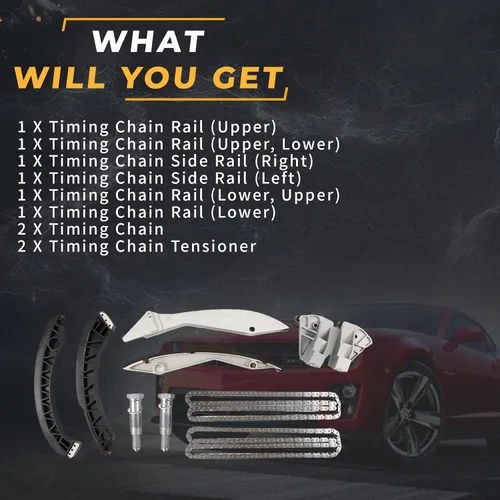 Vista 6 de Kit de cadena de distribución del motor, adecuado para 550i 645ci 650ci 735i 740i 745i 750i X5 N62B 4.8L, juego de cadena de distribución automotriz
