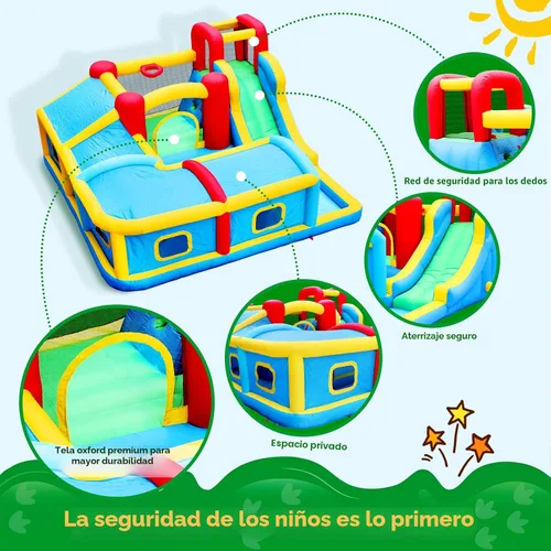 Vista 4 de WELLFUNTIME Inflatable Bounce House with Slide, Jumping Castle with Blower