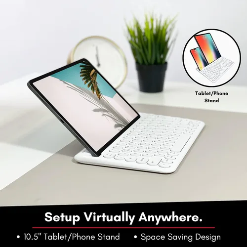 Vista 2 de Macally Teclado Bluetooth compacto y una cámara web de 1080P, prepárate para trabajar desde casa