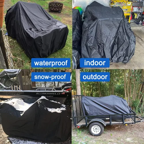 Vista 8 de J&C Cubierta para ATV, 78 x 37 x 41 pulgadas, cubierta impermeable para exteriores, cubierta de almacenamiento de 4 ruedas para protección UV
