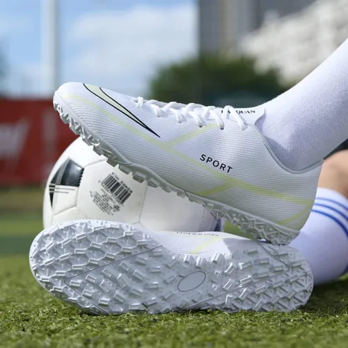 Vista 7 de VXCDFR Zapatos de fútbol para hombre, tenis de fútbol americano juvenil, tenis de césped para practicar en exteriores e interiores