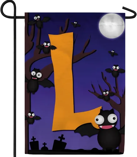 Vista 8 de Bandera de jardín con monograma de América Forever de 12.5 x 18 pulgadas, letra A de doble cara, banderas pequeñas para exteriores, fiestas, patio