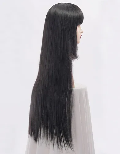 Vista 2 de Cosplayfm Jabami Yumeko negro largo recto Cosplay peluca negro