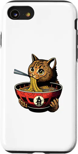 Vista 8 de Funda para iPhone 12 mini Ramen Cat Kawaii Anime japonés Kawaii Neko