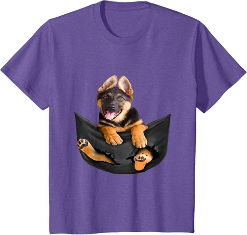 Vista 39 de Dog Lovers Gifts - Camiseta divertida con cara de perro con bolsillo, Negro, S