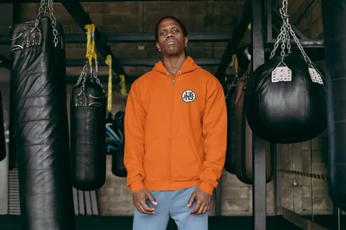 Vista 4 de ALLNTRENDS Sudadera con capucha y cremallera completa con símbolo de entrenamiento de Goku