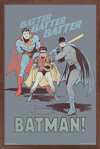 Vista 17 de Trends International DC Comics - Póster de Batman - Robin - Superman - Batter Wall Poster, 14.725 x 22.375 pulgadas, versión enmarcada de madera