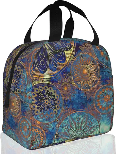 Vista 9 de Lonchera con aislamiento de ojo malvado azul para niñas y niños, lonchera reutilizable para niños, adultos, escuela, estudiantes, trabajo, picnic