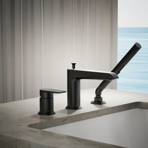 Vista 2 de Kohler K-97070-4-BL Hint® Grifo de baño con ducha de mano, negro mate