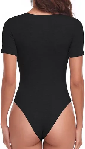 Vista 2 de TownCat Women's Round Neck Short Sleeve Bodysuit, Women Sexy Tops Body suit Jumpsuits with Stretchy Clothing