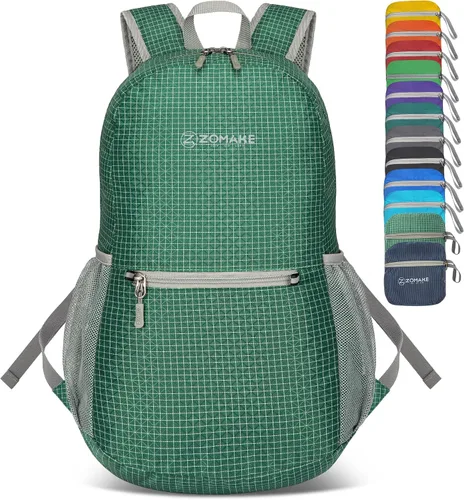 Vista 28 de ZOMAKE Mochila ligera y plegable, pequeña mochila de viaje