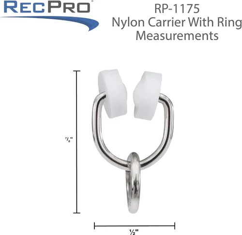Vista 3 de RecPro Anillo portador de ruedas de nylon RV para barra de cortina I Beam Track (14)