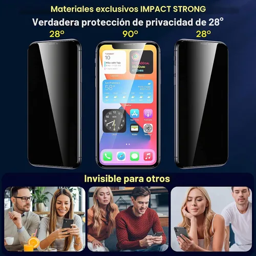 Vista 4 de ImpactStrong Protector de pantalla de privacidad antiespía para iPhone 11 / iPhone XR (6.1 pulgadas), vidrio templado 9H, resistente a roturas