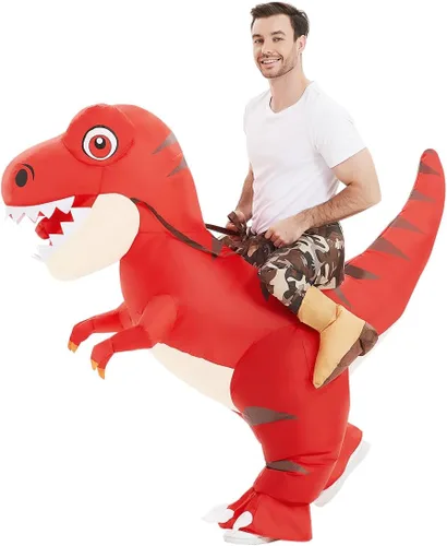 Vista 5 de COMIN Disfraz inflable de dinosaurio para adultos, disfraz de dinosaurio inflable para fiesta de Halloween