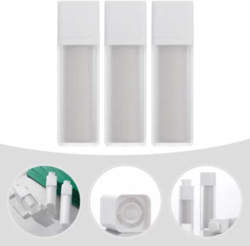 Vista 6 de OSALADI Botellas de viaje recargables sin aire, 3 unidades de plástico con bomba de loción al vacío, frascos cosméticos, mini cuidado de la piel