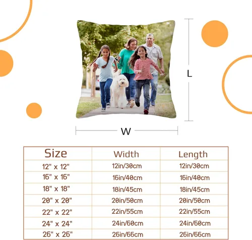 Vista 2 de Almohada de fotos personalizada con texto, funda de almohada personalizada de dos lados, 18 x 18 pulgadas, funda de almohada personalizable