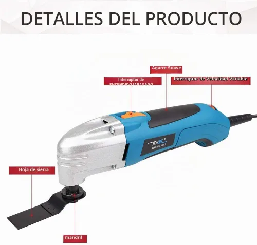 Vista 4 de NEWONE Herramienta oscilante, herramientas eléctricas de 1.8 amperios, kit multiherramienta oscilante de velocidad variable con 20 accesorios
