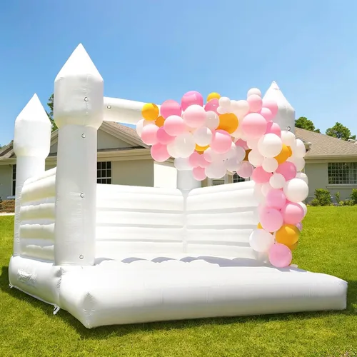 Vista 10 de Casa inflable negra para decoración de Halloween al aire libre, fiesta, patio, boda, castillo inflable de PVC para niños con soplador