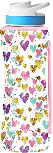 Vista 7 de Funda estampada de 22 onzas compatible con botellas de agua Cirkul para botellas de plástico y acero inoxidable, neopreno de 22 onzas, material que