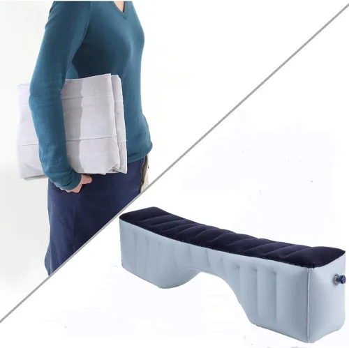 Vista 8 de FMS - Colchón hinchable de viaje para auto, para asiento trasero, cojín para cama de aire, sofá de aire, Azul