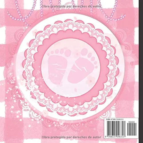 Vista 2 de Libro de Firmas Crea Bonitos Recuerdos con este Maravilloso Libro de Firmas Rosa para Baby Shower para Niñas que Incluye un Bitácora los Regalos