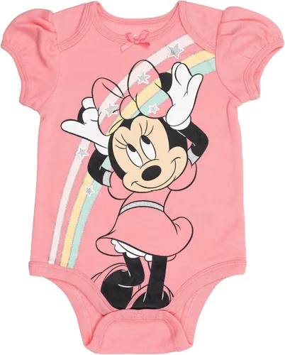 Vista 7 de Disney Minnie Mouse Mickey Donald Duck Baby Girls 5 Pack Bodysuits Newborn to Infant