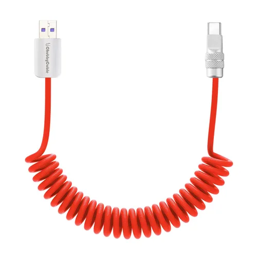 Vista 27 de chubbycable Curly Chubby - Cable de carga rápida USB C en espiral de 240 W, cable de carga retráctil trenzado duradero para automóvil compatible