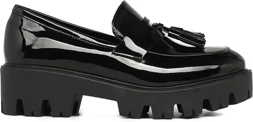 Vista 5 de Mocasines de tacón grueso con borla y plataforma para mujer, zapatos de vestir uniformes