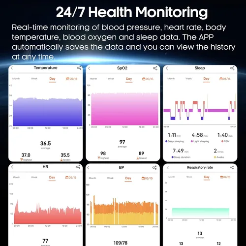 Vista 4 de Reloj inteligente de presión arterial,Pantalla grande AMOLED HD de 2.06 pulgadas, transmisión de voz, bolsa de aire con bomba de aire, llamada Negro